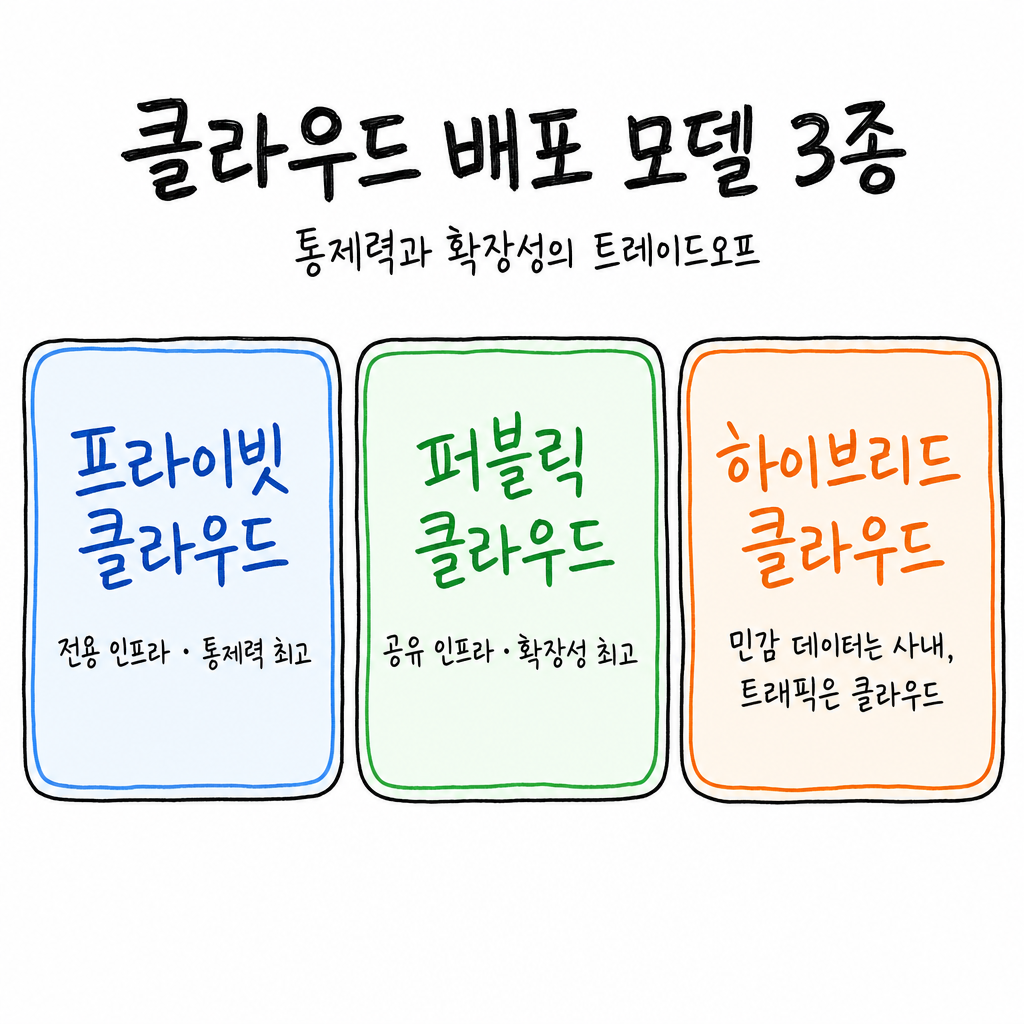 클라우드 배포 모델 3종 비교