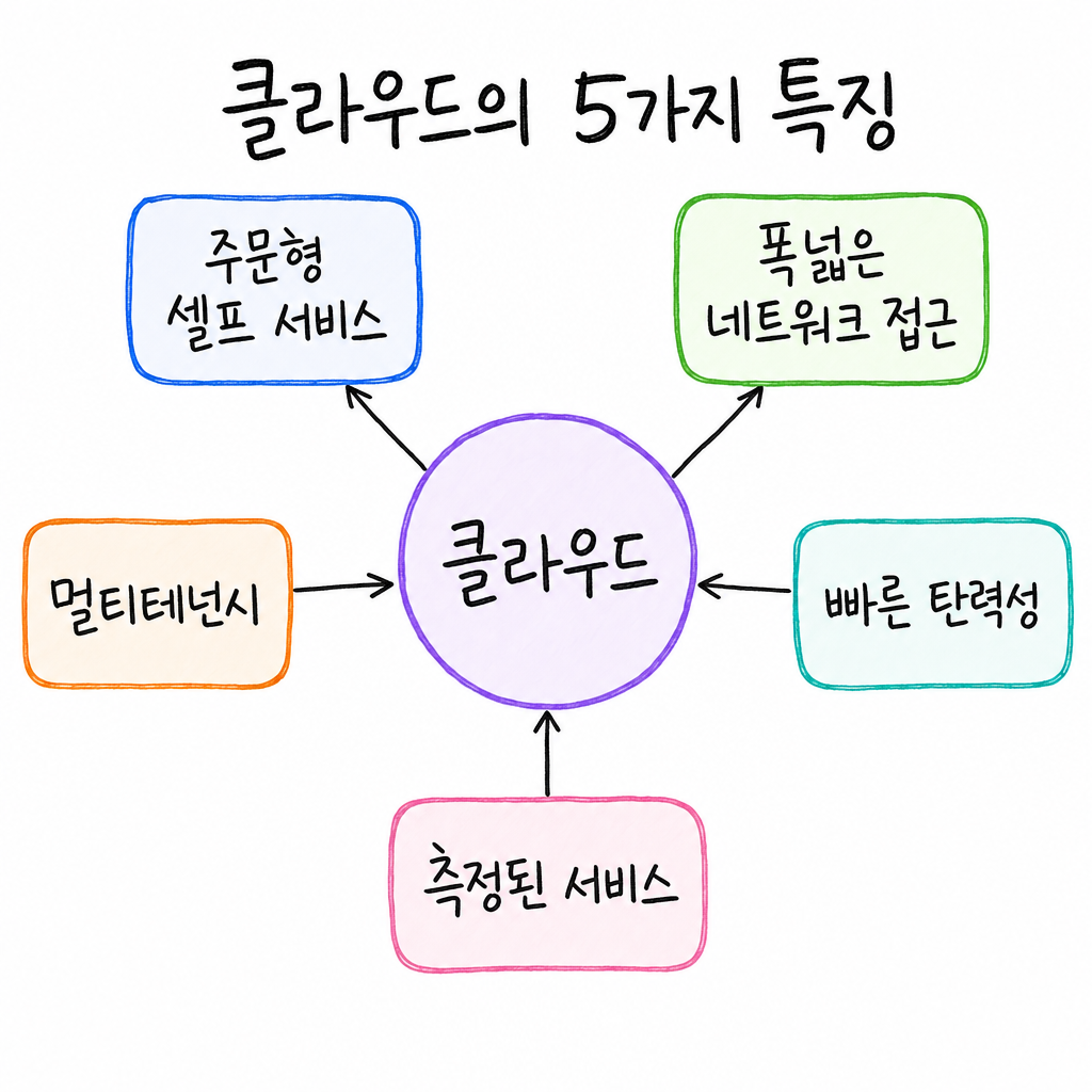 클라우드 5개 특징 한눈에