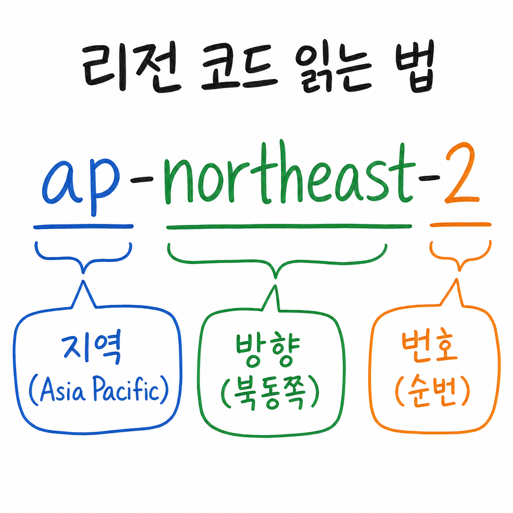 리전 코드 표기법 분해