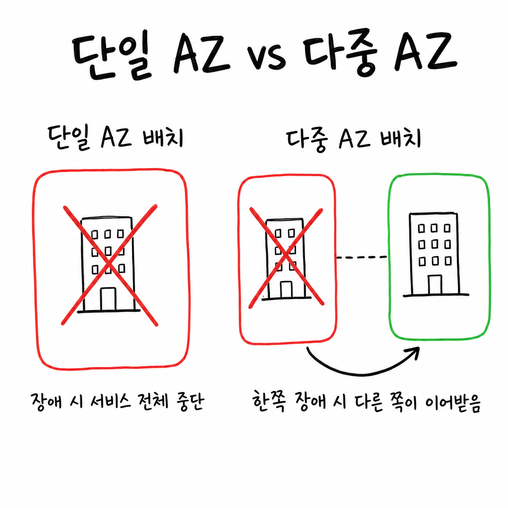 단일 AZ vs 다중 AZ 장애 격리