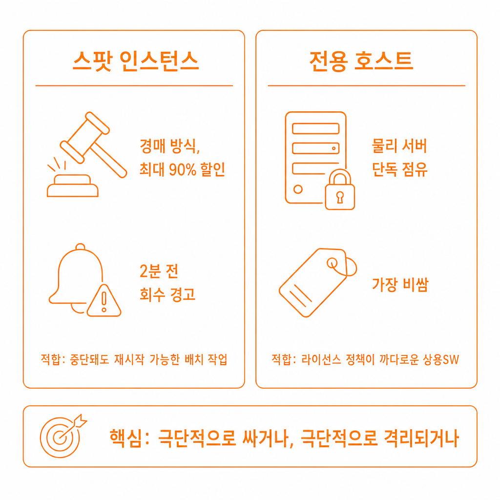 스팟 인스턴스 vs 전용 호스트 비교
